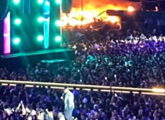 Praça de alimentação do Samba Recife pega fogo durante show de Thiaguinho