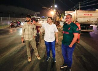 Obras noturnas aceleram as 19 intervenções da Prefeitura no trânsito de Manaus