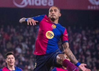 Decisivo, Raphinha é cotado à Bola de Ouro por jornal Espanhol