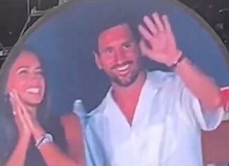 Messi aparece na ‘kiss cam’ do Coldplay, mas ‘foge’ de beijo em esposa