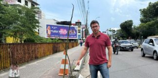 Rodrigo Guedes denuncia risco de desabamento em trecho da Avenida Djalma Batista e aciona Ministério Público