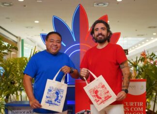 Renner Cruz assina arte exclusiva de ecobags temáticas do Festival de Parintins para o Amazonas Shopping