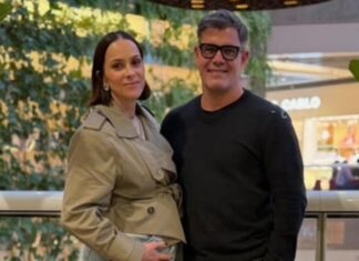 Juliano Cazarré e esposa anunciam a espera de mais um filho, o sétimo do casal
